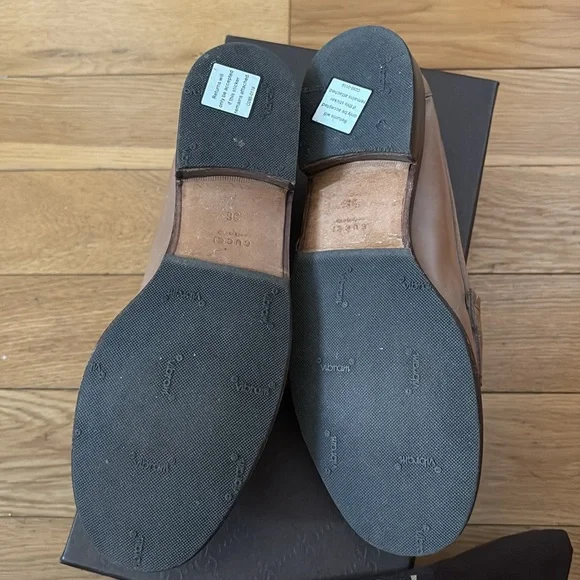 Gucci Tan Leather Loafers with Horsebit Detail